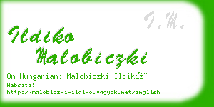 ildiko malobiczki business card